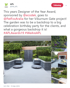 APL Awards Announcement on Twitter